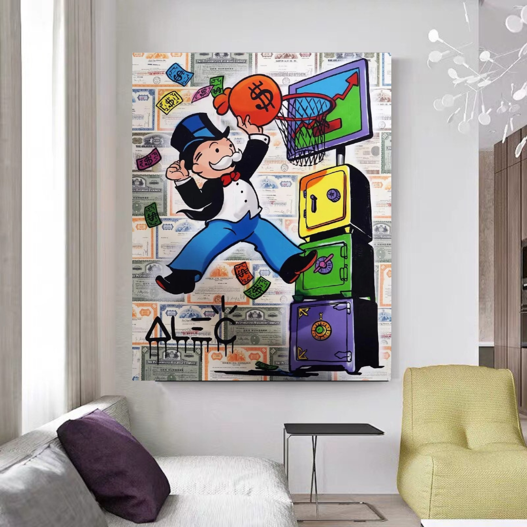 Alec Monopoly 2024 Canvas Print Mr Monopoly Wall Art Picture Framed Ready To Hang