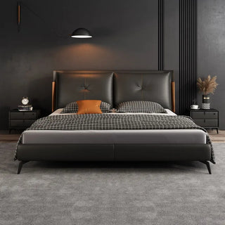 Black Movino Design Cushioned Bed Frame