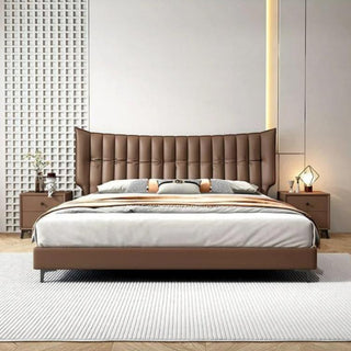 Linear Impressions Design Cushioned Bed Frame