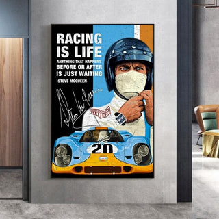 24 Hours of Le Mans Racing Formula Canvas Wall Hanging Art-GraffitiWallArt