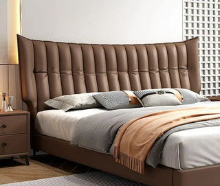 Linear Impressions Design Cushioned Bed Frame