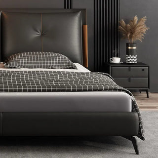 Black Movino Design Cushioned Bed Frame