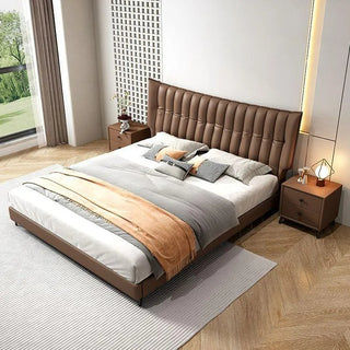 Linear Impressions Design Cushioned Bed Frame