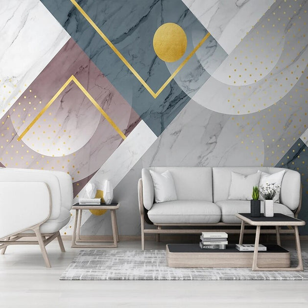 3D Jazz White Light Geometric Wallpaper for Home Wall Decor-GraffitiWallArt