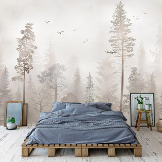 3D Nostalgic Forest Bird Wallpaper for Home Wall Decor-GraffitiWallArt