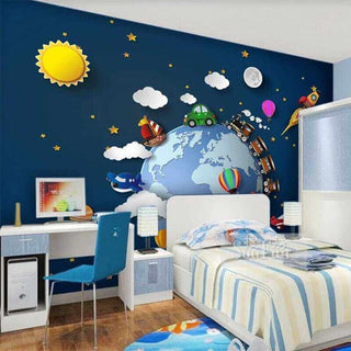 3D Train: Kids Room Wallpaper - Explore Perfect Wall Decor-GraffitiWallArt