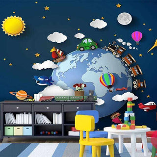 3D Train: Kids Room Wallpaper - Explore Perfect Wall Decor-GraffitiWallArt