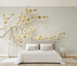 3D Tree Flowers Wallpaper Murals - Transform Your Walls-GraffitiWallArt