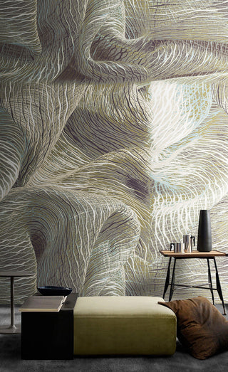 3D Wave Mountains Wallpaper Mural-GraffitiWallArt