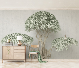 3D Wide Green Tree Wallpaper Murals an Immersive Experience-GraffitiWallArt