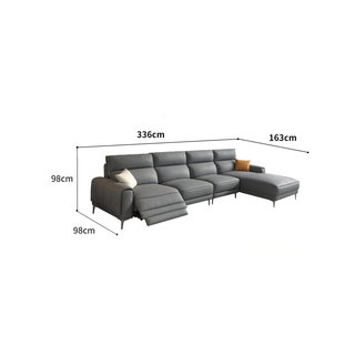 Italian Leather Sectional Sofa Set with Recliner - GraffitiWallArt