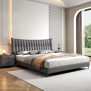 Linear Impressions Design Cushioned Bed Frame