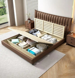 Linear Impressions Design Cushioned Bed Frame