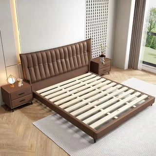 Linear Impressions Design Cushioned Bed Frame