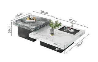 Marble square luxury stone coffee table - GraffitiWallArt