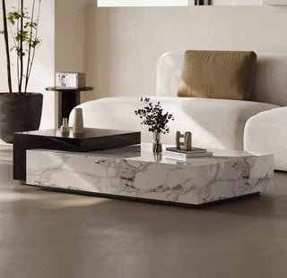 Marble rectangular luxury stone coffee table - GraffitiWallArt