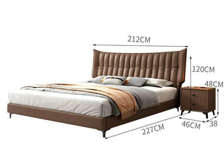 Linear Impressions Design Cushioned Bed Frame