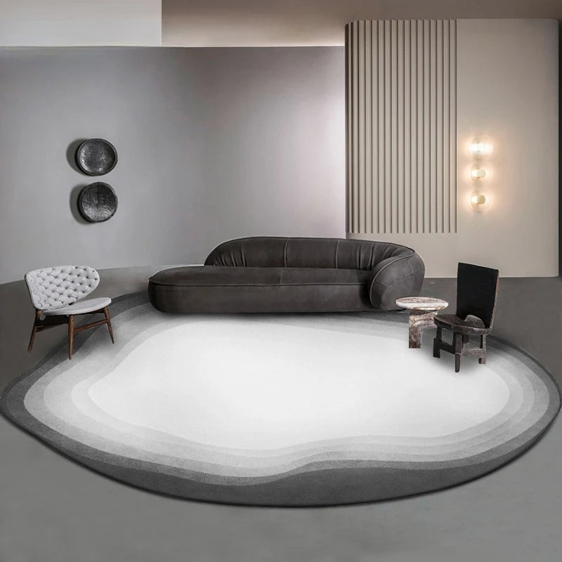 Italian Designer Oval Linear Rug: A Statement of Luxury and Style