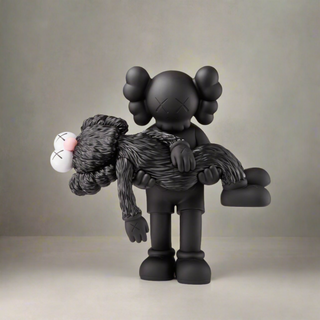 KAWS Gone Black Statue Sculpture-GraffitiWallArt