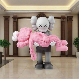 KAWS Gone Pink Statue Sculpture-GraffitiWallArt