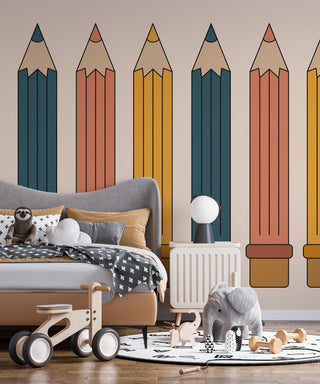 Colour Pencils Kids room Wallpaper