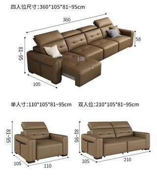 Convertible Sofa Bed - Multifunctional Leather Sofa Set