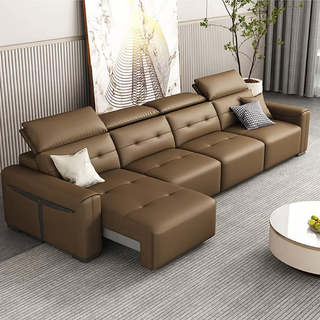 Umwandelbares Schlafsofa - Multifunktionales Ledersofa-Set