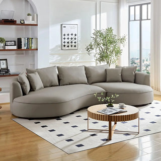 Curved Sectional Boucle Sofa Couch