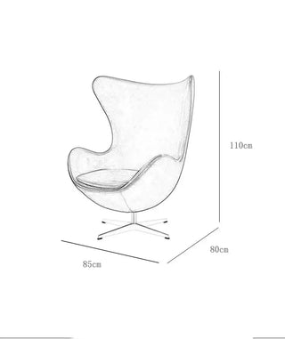 Sofá de un asiento en forma de huevo creativo