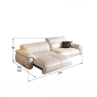 Letto Reclining Sectional Leather Sofa - Remote Controlled