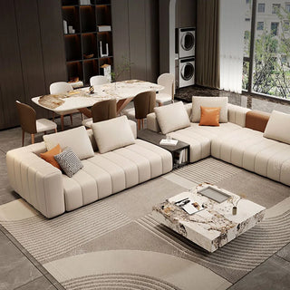 Modular Sectional Leather Sleeper Sofa