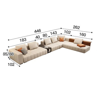 Modular Sectional Leather Sleeper Sofa