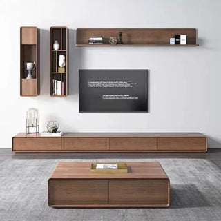 Simple Rack Oak Wood Minimalistic TV Stands & Entertainment Center