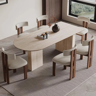 Arch Rock Slab Dining Table Set – Modern Elegance with Timeless Durability