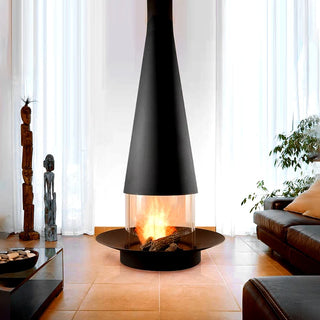 Firewood Atomised Suspension Hanging Gas Fireplace for Villas and Mansions