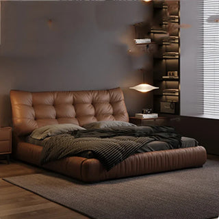 Parure de lit élégante et confortable en cuir véritable