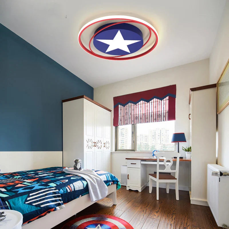 Captain America Ceiling Light for Kids Room - GraffitiWallArt