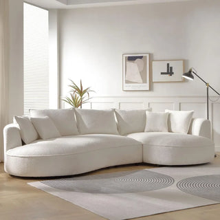 Curved Sectional Boucle Sofa Couch