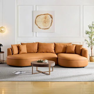 Curved Sectional Boucle Sofa Couch