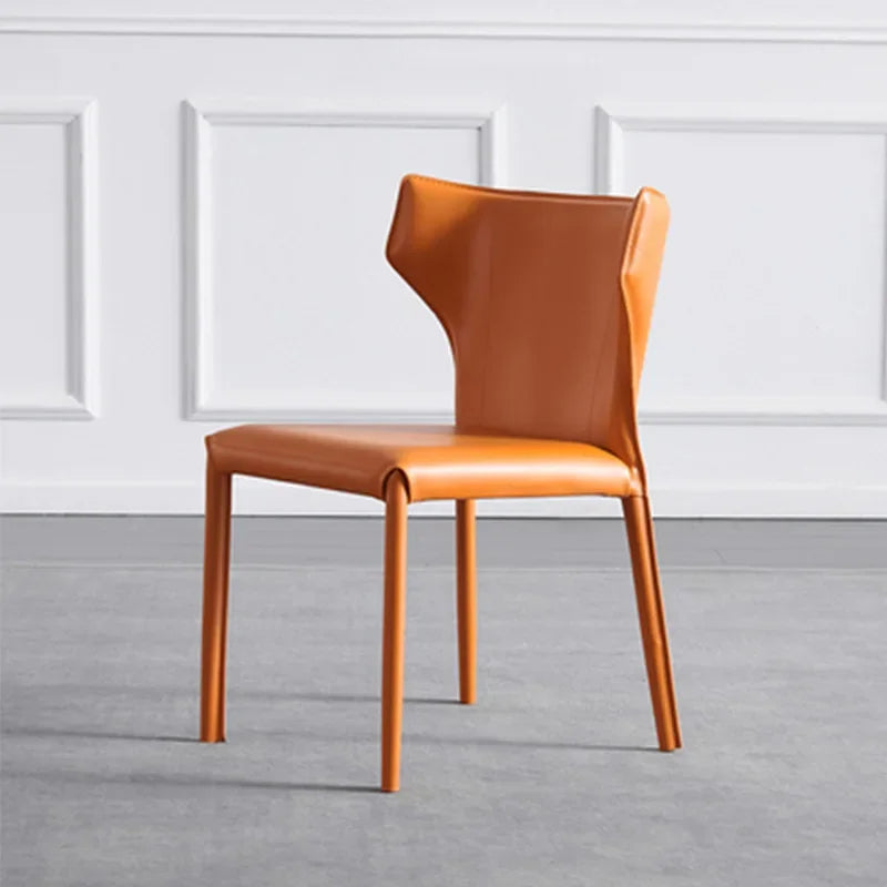 Italian Minimalist Saddle Leather Dining Chair