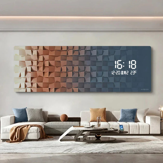 Aesthetic Luminous Digital Clock for Living Room - GraffitiWallArt