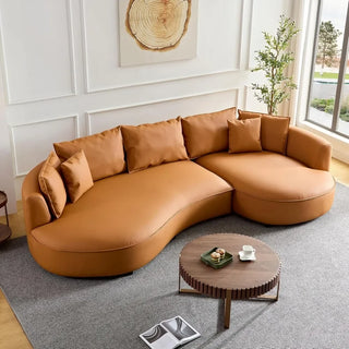 Curved Sectional Boucle Sofa Couch