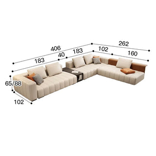 Modular Sectional Leather Sleeper Sofa