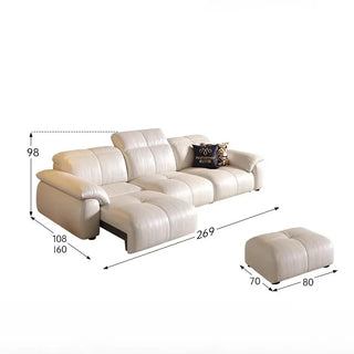 Letto Reclining Sectional Leather Sofa - Remote Controlled