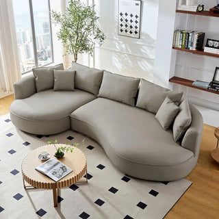 Curved Sectional Boucle Sofa Couch