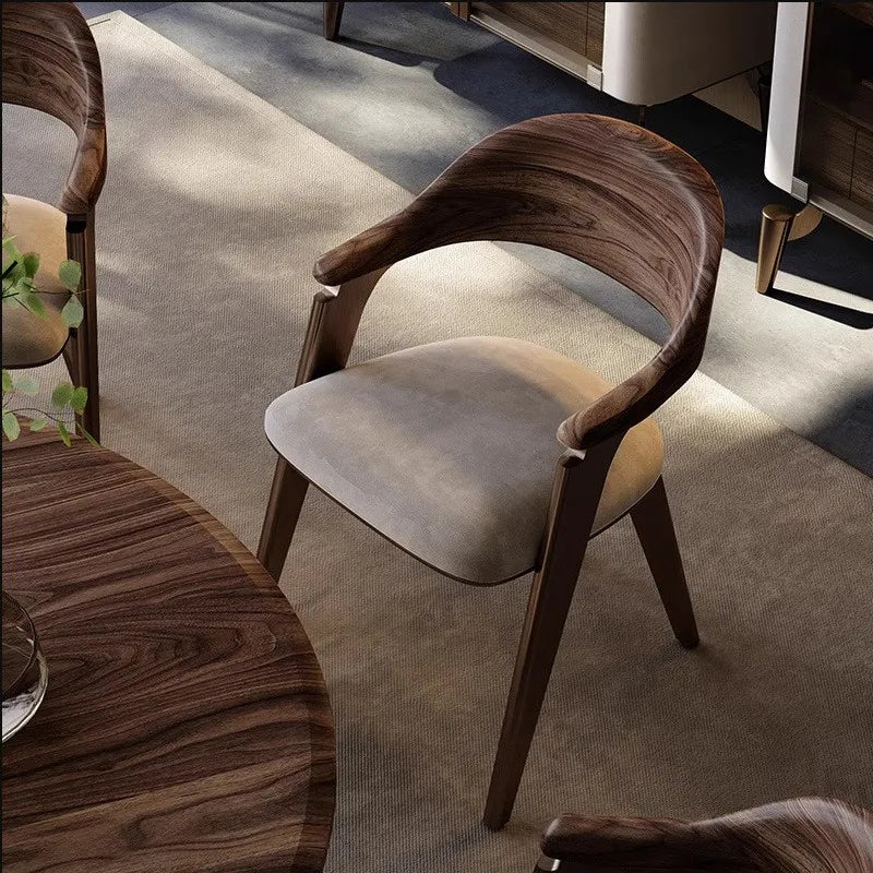 Chaise de salle à manger en bois massif de noyer noir