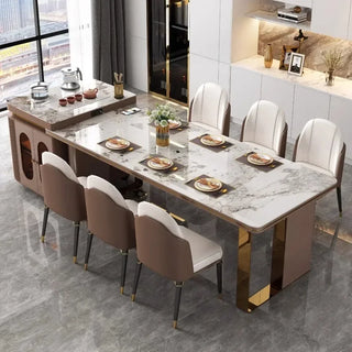 Italian Luxury Rock Slab Island Dining Table – Elegance & Craftsmanship