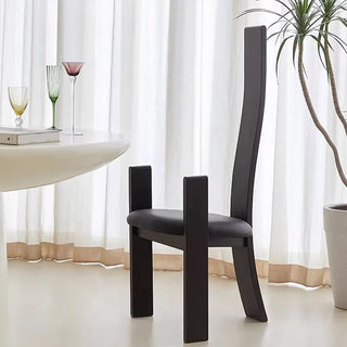 Silla de comedor de madera minimalista de mediados de siglo