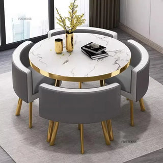 Table à manger circulaire de luxe – Élégance et confort pour un gain de place