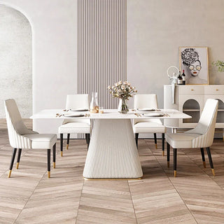 French Cream Gloss Dining Table Set – Sophisticated Elegance